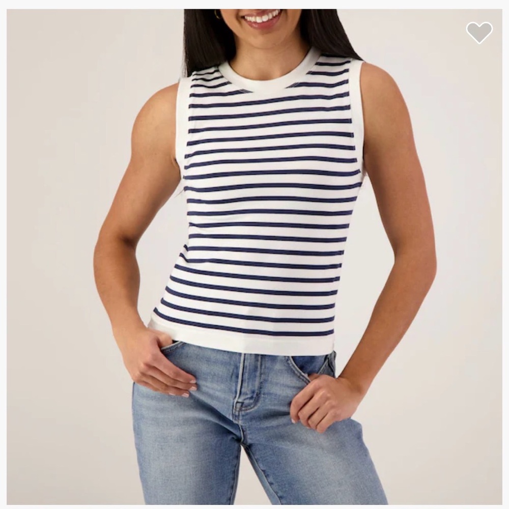 Moa Moa black and White Striped Tank Top